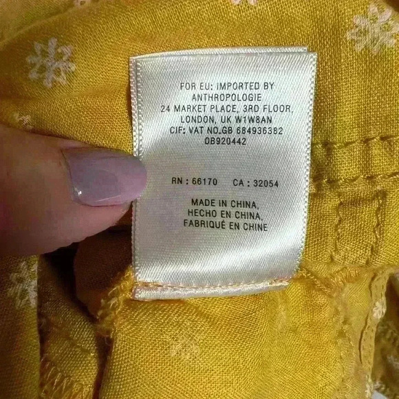 Maeve | Anthropologie Moana Linen Blend Button  Back Belted Blouse Size 2 - Picture 12 of 13